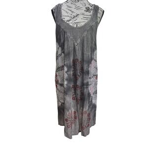 Tie Dye Floral Crinkle Shift Dress